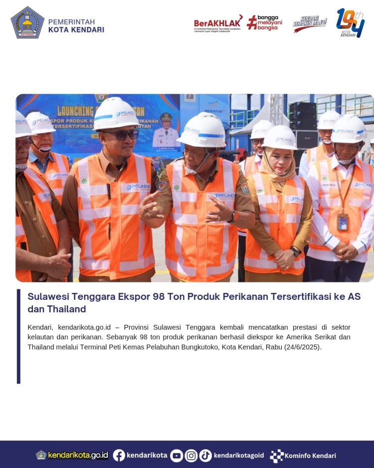 Sulawesi Tenggara Ekspor 98 Ton Produk Perikanan Tersertifikasi ke AS dan Thailand
