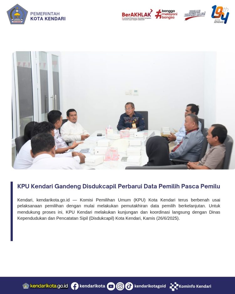KPU Kendari Gandeng Disdukcapil Perbarui Data Pemilih Pasca Pemilu