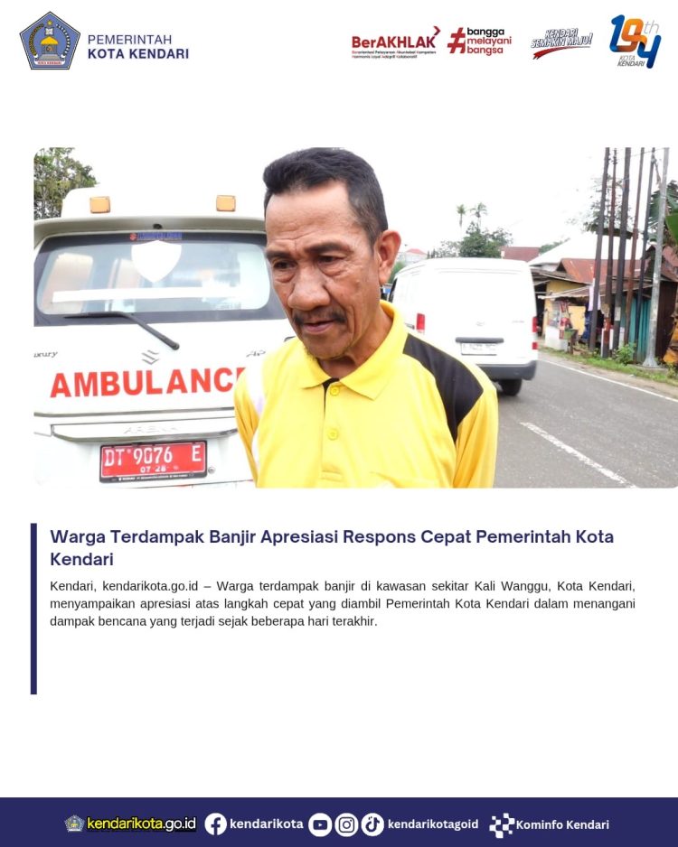 Warga Terdampak Banjir Apresiasi Respons Cepat Pemerintah Kota Kendari