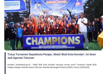 Tutup Turnamen Sepakbola Pelajar, Wakil Wali Kota Kendari : Ini Akan Jadi Agenda Tahunan