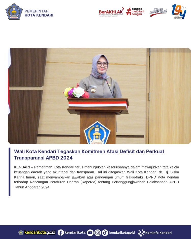 Wali Kota Kendari Tegaskan Komitmen Atasi Defisit dan Perkuat Transparansi APBD 2024