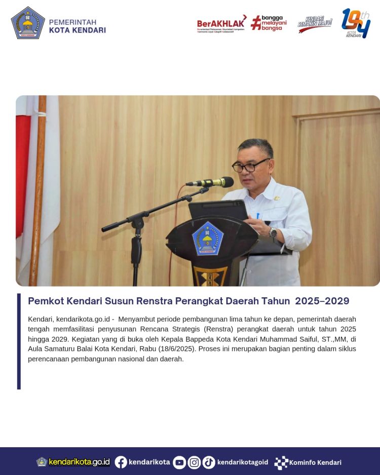 Pemkot Kendari Susun Renstra Perangkat Daerah Tahun 2025–2029
