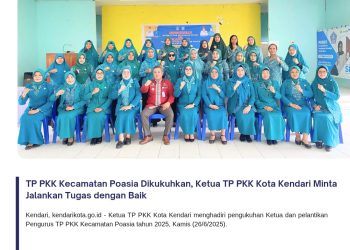 TP PKK Kecamatan Poasia Dikukuhkan, Ketua TP PKK Kota Kendari Minta Jalankan Tugas dengan Baik