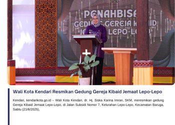 Wali Kota Kendari Resmikan Gedung Gereja Kibaid Jemaat Lepo-Lepo