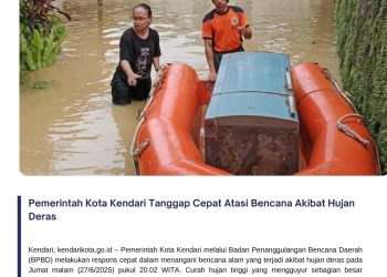 Pemerintah Kota Kendari Tanggap Cepat Atasi Bencana Akibat Hujan Deras