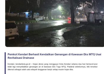 Pemkot Kendari Berhasil Kendalikan Genangan di Kawasan Eks MTQ Usai Revitalisasi Drainase