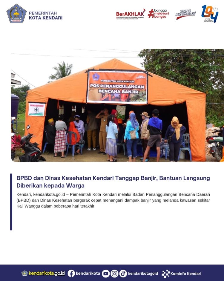BPBD dan Dinas Kesehatan Kendari Tanggap Banjir, Bantuan Langsung Diberikan kepada Warga