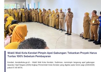 Wakil Wali Kota Kendari Pimpin Apel Gabungan: Tekankan Proyek Harus Tuntas 100% Sebelum Pembayaran