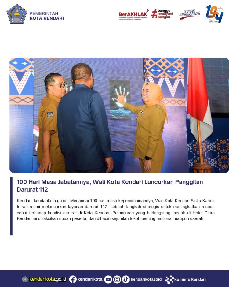 100 Hari Masa Jabatannya, Wali Kota Kendari Luncurkan Panggilan Darurat 112