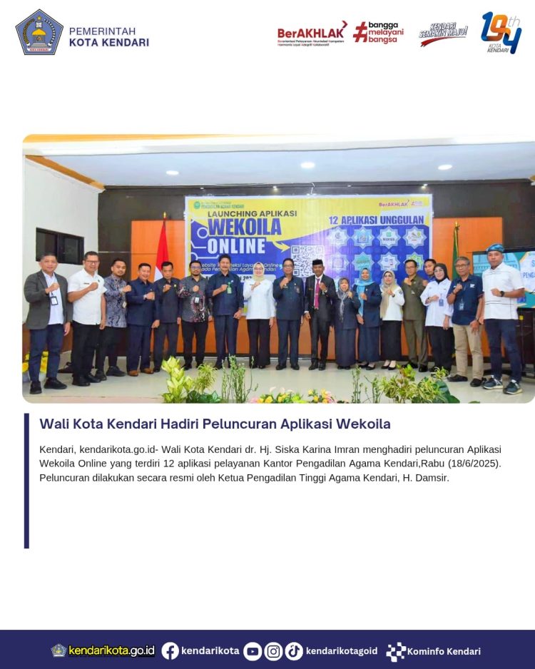 Wali Kota Kendari Hadiri Peluncuran Aplikasi Wekoila