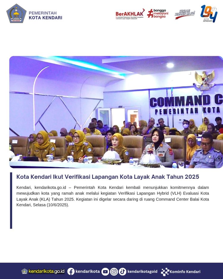 Kota Kendari Ikut Verifikasi Lapangan Kota Layak Anak Tahun 2025