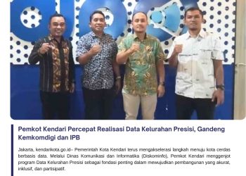 Pemkot Kendari Percepat Realisasi Data Kelurahan Presisi, Gandeng Kemkomdigi dan IPB