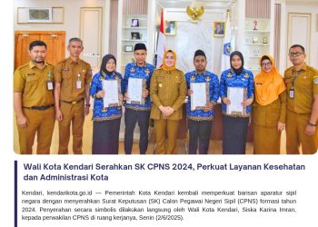 Wali Kota Kendari Serahkan SK CPNS 2024, Perkuat Layanan Kesehatan dan Administrasi Kota