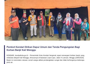 Pemkot Kendari Dirikan Dapur Umum dan Tenda Pengungsian Bagi Korban Banjir Kali Wanggu