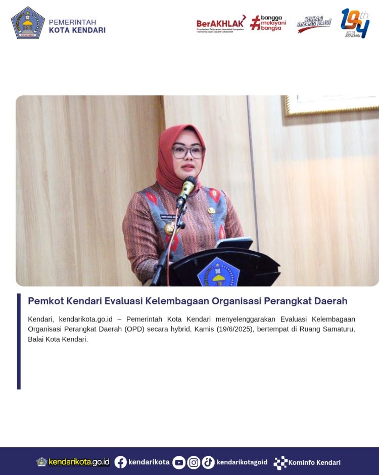 Pemkot Kendari Evaluasi Kelembagaan Organisasi Perangkat Daerah