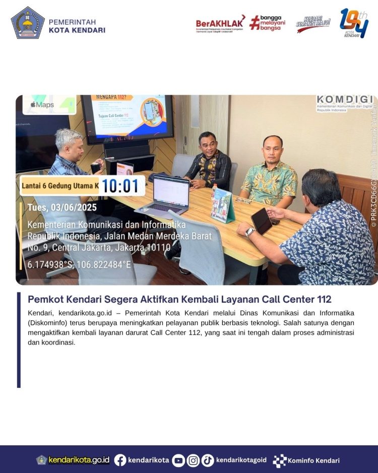 Pemkot Kendari Segera Aktifkan Kembali Layanan Call Center 112