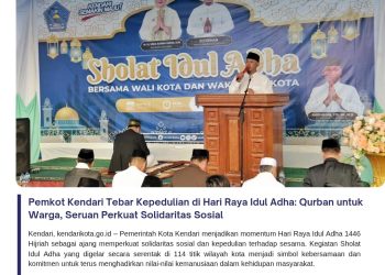 Pemkot Kendari Tebar Kepedulian di Hari Raya Idul Adha: Qurban untuk Warga, Seruan Perkuat Solidaritas Sosial