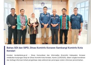 Bahas SDI dan SIPD, Dinas Kominfo Konawe Sambangi Kominfo Kota Kendari