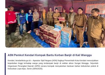 ASN Pemkot Kendari Kompak Bantu Korban Banjir di Kali Wanggu