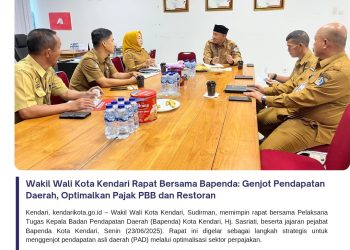 Wakil Wali Kota Kendari Rapat Bersama Bapenda: Genjot Pendapatan Daerah, Optimalkan Pajak PBB dan Restoran
