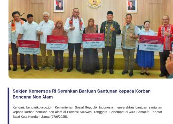 Sekjen Kemensos RI Serahkan Bantuan Santunan kepada Korban Bencana Non Alam