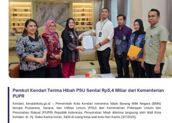 Pemkot Kendari Terima Hibah PSU Senilai Rp5,4 Miliar dari Kementerian PUPR