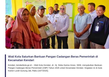 Wali Kota Salurkan Bantuan Pangan Cadangan Beras Pemerintah di Kecamatan Kendari