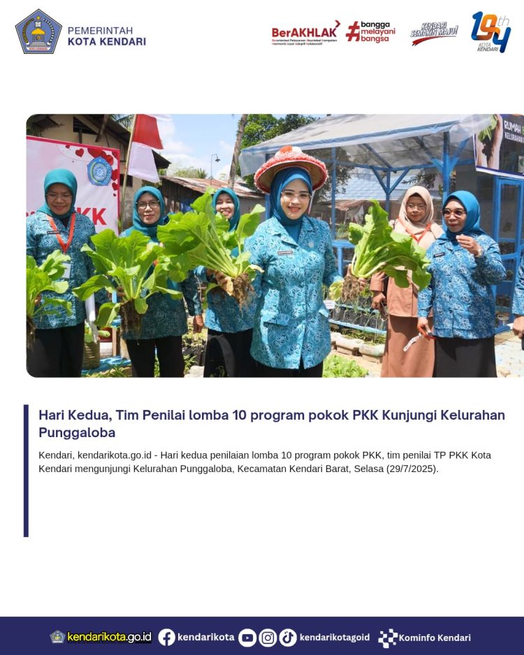 Hari Kedua, Tim Penilai lomba 10 program pokok PKK Kunjungi Kelurahan Punggaloba