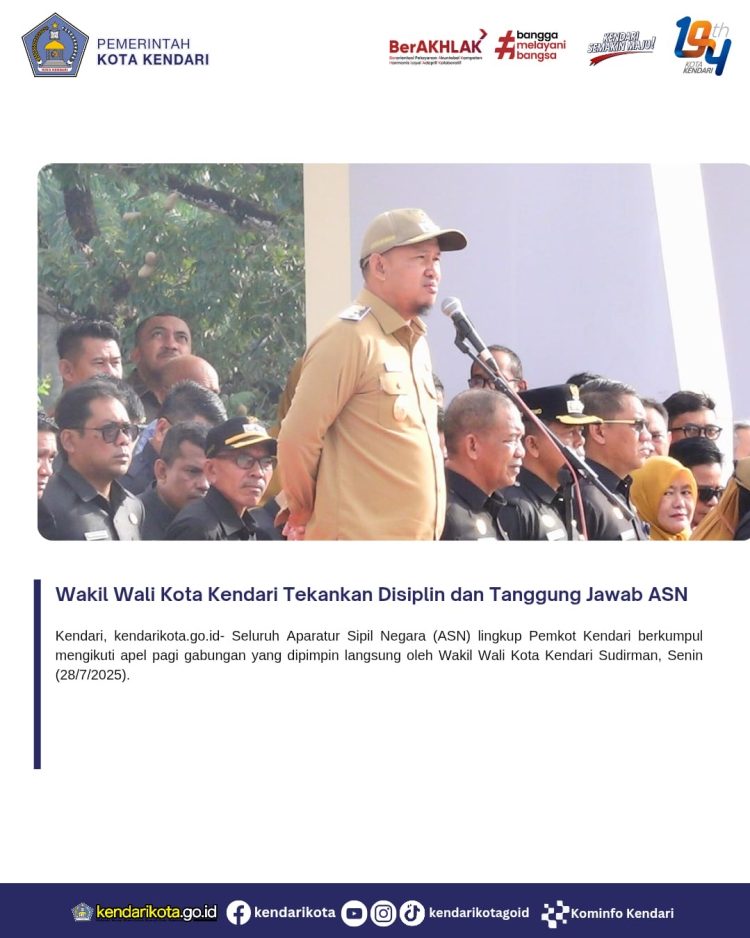 Wakil Wali Kota Kendari Tekankan Disiplin dan Tanggung Jawab ASN