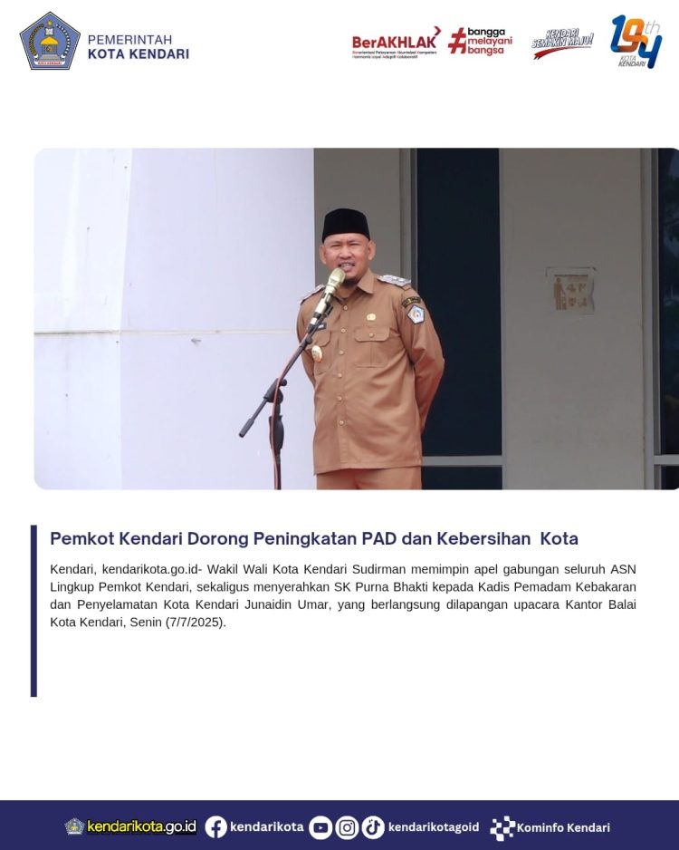 Pemkot Kendari Dorong Peningkatan PAD dan Kebersihan Kota