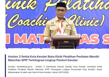 Asisten 3 Setda Kota Kendari Buka Klinik Pelatihan Penilaian Mandiri Maturitas SPIP Terintegrasi Lingkup Pemkot Kendari
