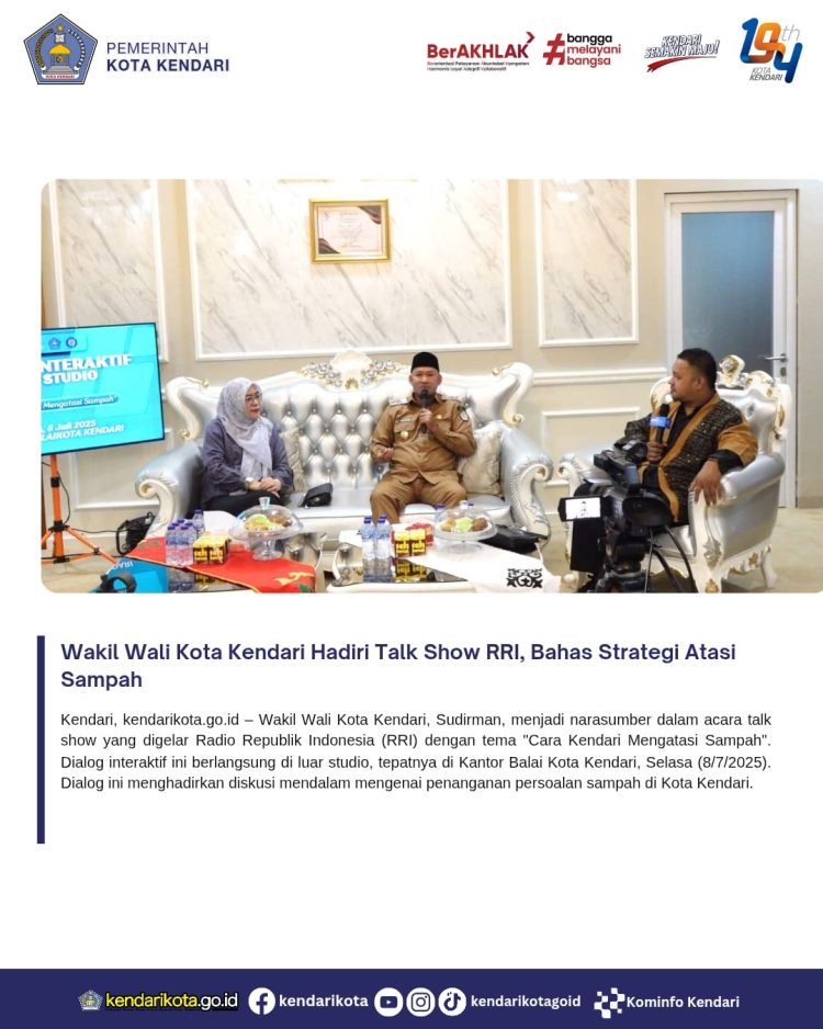 Wakil Wali Kota Kendari Hadiri Talk Show RRI, Bahas Strategi Atasi Sampah