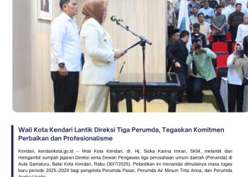 Wali Kota Kendari Lantik Direksi Tiga Perumda, Tegaskan Komitmen Perbaikan dan Profesionalisme