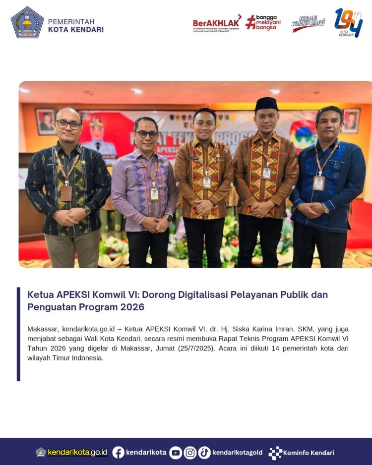Ketua APEKSI Komwil VI: Dorong Digitalisasi Pelayanan Publik dan Penguatan Program 2026