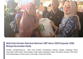 Wali Kota Kendari Salurkan Bantuan CBP tahun 2025 Kepada 1.086 Warga Kecamatan Kadia