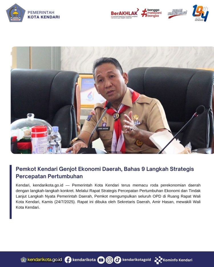Pemkot Kendari Genjot Ekonomi Daerah, Bahas 9 Langkah Strategis Percepatan Pertumbuhan
