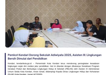 Pemkot Kendari Dorong Sekolah Adiwiyata 2025, Asisten III: Lingkungan Bersih Dimulai dari Pendidikan