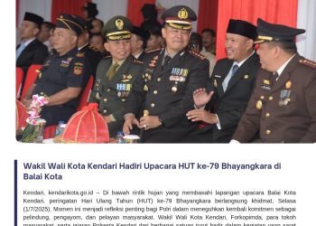 Wakil Wali Kota Kendari Hadiri Upacara HUT ke-79 Bhayangkara di Balai Kota