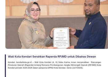 Wali Kota Kendari Serahkan Raperda RPJMD untuk Dibahas Dewan