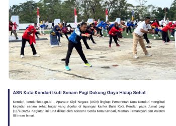 ASN Kota Kendari Ikuti Senam Pagi Dukung Gaya Hidup Sehat