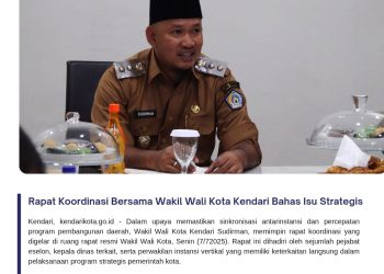 Rapat Koordinasi Bersama Wakil Wali Kota Kendari Bahas Isu Strategis