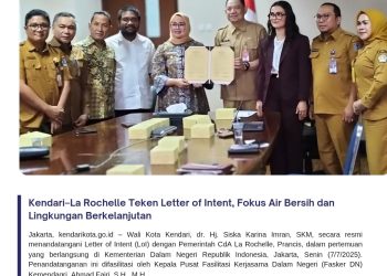 Kendari–La Rochelle Teken Letter of Intent, Fokus Air Bersih dan Lingkungan Berkelanjutan