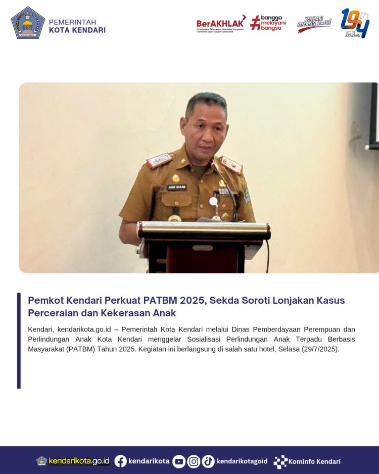 Pemkot Kendari Perkuat PATBM 2025, Sekda Soroti Lonjakan Kasus Perceraian dan Kekerasan Anak