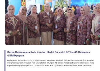 Ketua Dekranasda Kota Kendari Hadiri Puncak HUT ke-45 Dekranas di Balikpapan