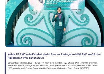 Ketua TP PKK Kota Kendari Hadiri Puncak Peringatan HKG PKK ke-53 dan Rakernas X PKK Tahun 2025
