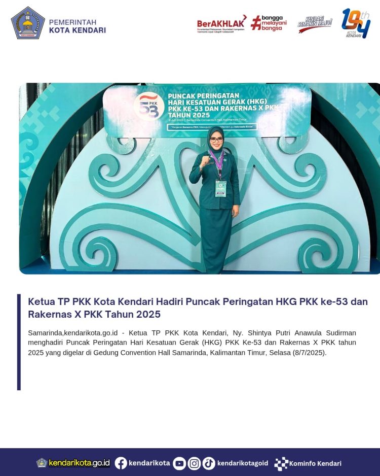 Ketua TP PKK Kota Kendari Hadiri Puncak Peringatan HKG PKK ke-53 dan Rakernas X PKK Tahun 2025