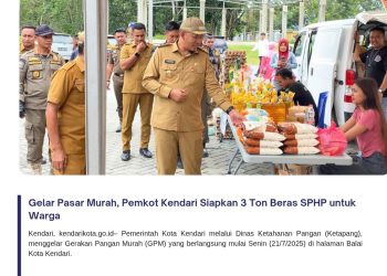 Gelar Pasar Murah, Pemkot Kendari Siapkan 3 Ton Beras SPHP untuk Warga