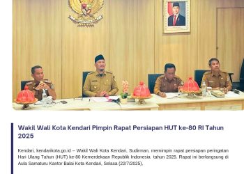 Wakil Wali Kota Kendari Pimpin Rapat Persiapan HUT ke-80 RI Tahun 2025