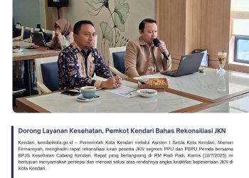 Dorong Layanan Kesehatan, Pemkot Kendari Bahas Rekonsiliasi JKN