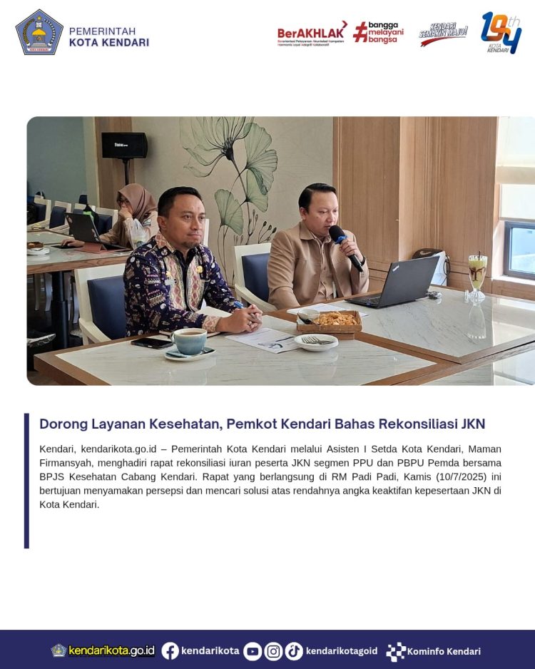 Dorong Layanan Kesehatan, Pemkot Kendari Bahas Rekonsiliasi JKN